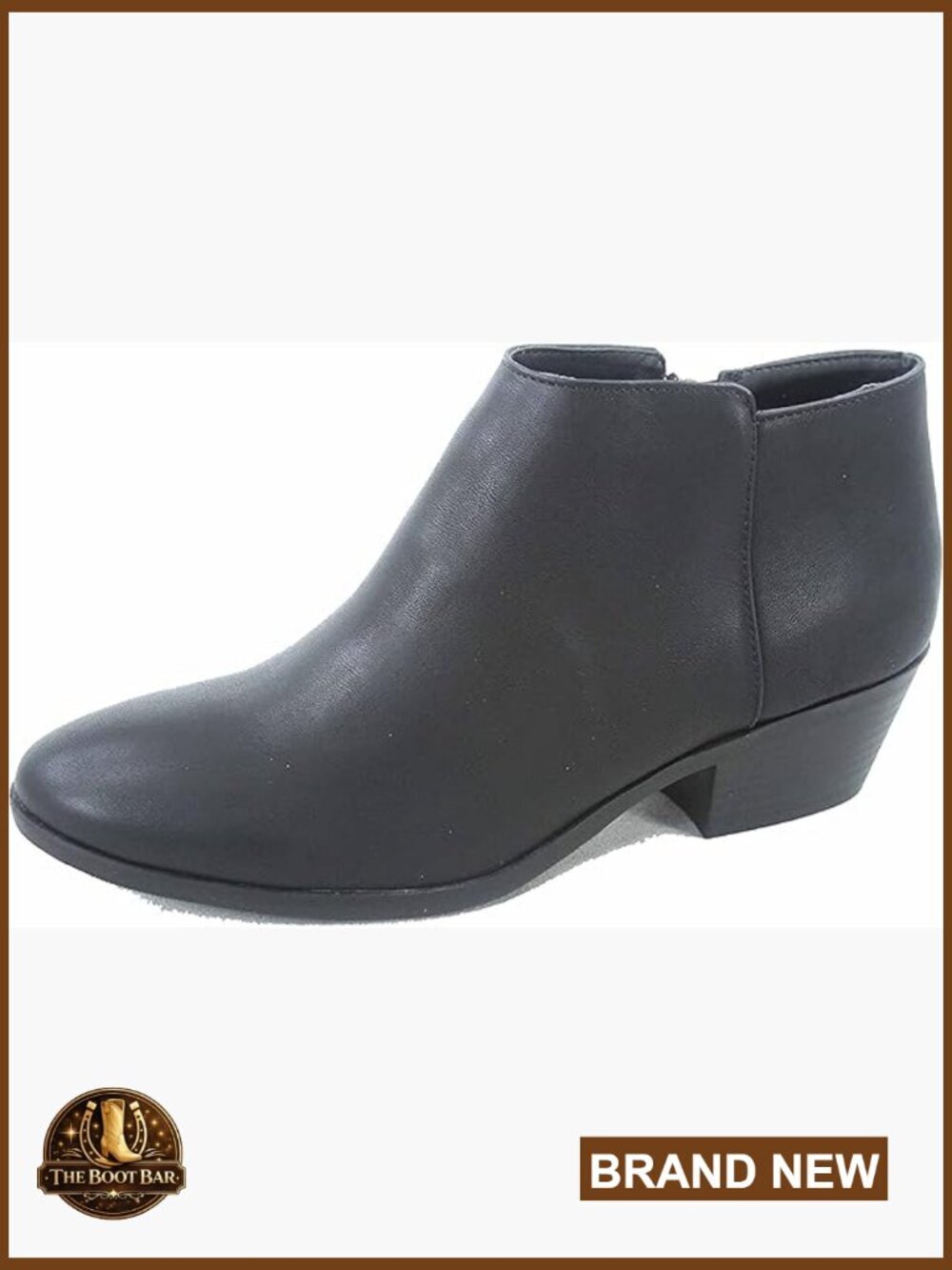 Faux Suede Stacked Heel Western Ankle Bootie Side Zipper